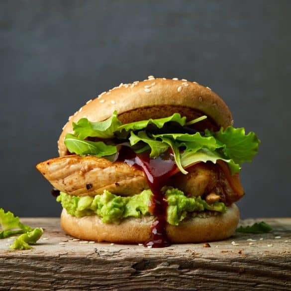 Grilled Chicken Burger With Cranberry and Jalapeno Sauce