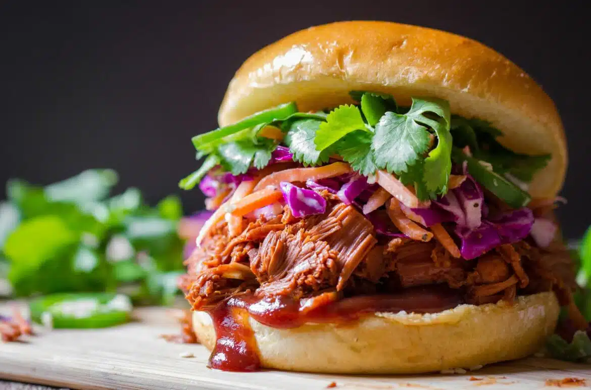 Mouth-Watering BBQ Pulled Pork Sandwich with Spicy Slaw Recipe