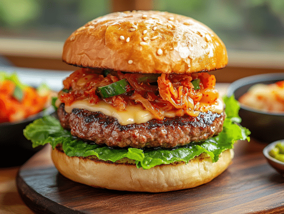 Korean Kimchi Beef Bulgogi Burger